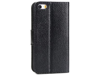 Slim Synthetic Leather Wallet Case with Stand for iPhone SE/5s/5 - Black Slim Synthetic Leather Wallet Case with Stand for iPhone SE/5s/5 - Black