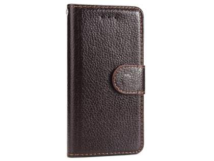 Slim Synthetic Leather Wallet Case with Stand for Apple iPhone 8 - Brown