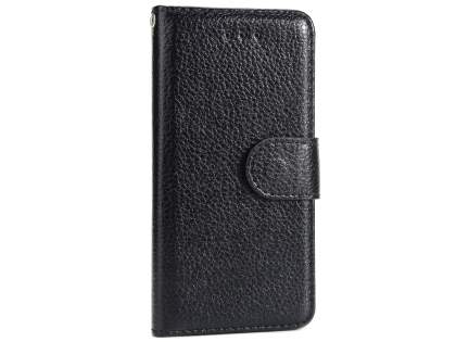 Slim Synthetic Leather Wallet Case with Stand for Apple iPhone 8 - Black