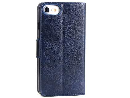 Slim Synthetic Leather Wallet Case with Stand for Apple iPhone 8 - Blue Slim Synthetic Leather Wallet Case with Stand for Apple iPhone 8 - Blue