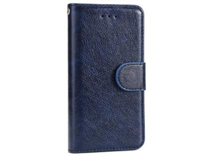Slim Synthetic Leather Wallet Case with Stand for Apple iPhone 8 - Blue