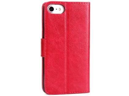 Slim Synthetic Leather Wallet Case with Stand for Apple iPhone 8 - Red Slim Synthetic Leather Wallet Case with Stand for Apple iPhone 8 - Red