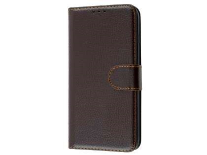 Slim Synthetic Leather Wallet Case with Stand for Apple iPhone 8 Plus - Brown