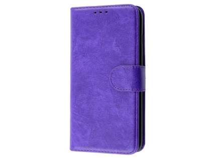 Slim Synthetic Leather Wallet Case with Stand for Apple iPhone 8 Plus - Purple Leather Wallet Case