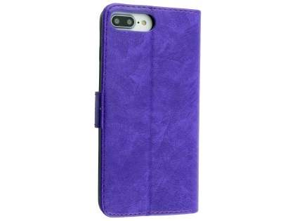 Slim Synthetic Leather Wallet Case with Stand for Apple iPhone 8 Plus - Purple