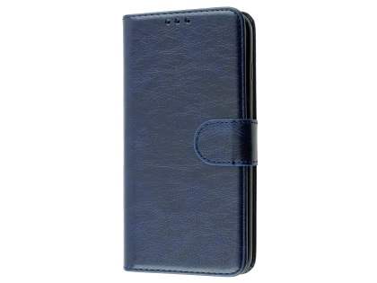 Slim Synthetic Leather Wallet Case with Stand for Apple iPhone 8 Plus - Blue