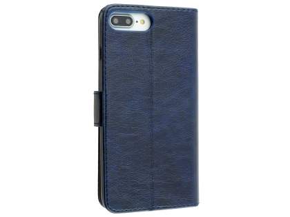 Slim Synthetic Leather Wallet Case with Stand for Apple iPhone 8 Plus - Blue