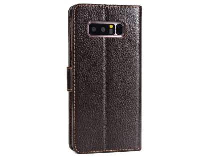 Slim Synthetic Leather Wallet Case with Stand for Samsung Galaxy Note 8 - Brown Leather Wallet Case