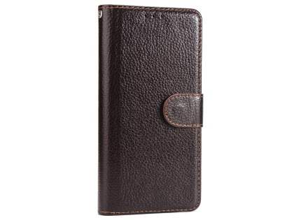 Slim Synthetic Leather Wallet Case with Stand for Samsung Galaxy Note 8 - Brown