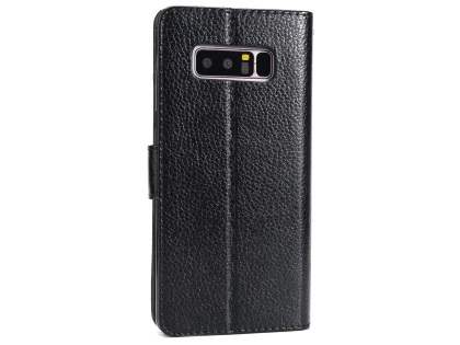 Slim Synthetic Leather Wallet Case with Stand for Samsung Galaxy Note 8 - Black Leather Wallet Case