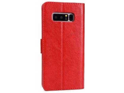 Slim Synthetic Leather Wallet Case with Stand for Samsung Galaxy Note 8 - Red Leather Wallet Case
