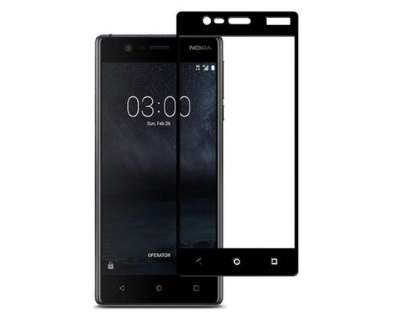 Tempered Glass Full Screen Protector for Nokia 3 - Black/Clear Screen Protector
