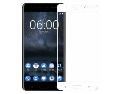 Curved Tempered Glass Full Screen Protector for Nokia 8 - White/Clear Screen Protector