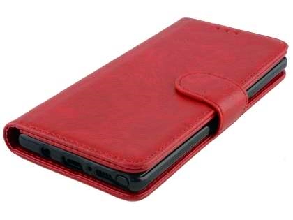Slim Synthetic Leather Wallet Case with Stand for Samsung Galaxy Note 8 - Red