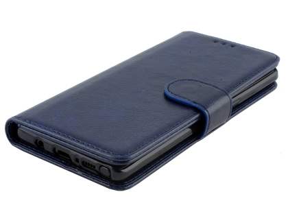 Slim Synthetic Leather Wallet Case with Stand for Samsung Galaxy Note 8 - Blue