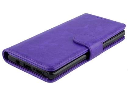 Slim Synthetic Leather Wallet Case with Stand for Samsung Galaxy Note 8 - Purple