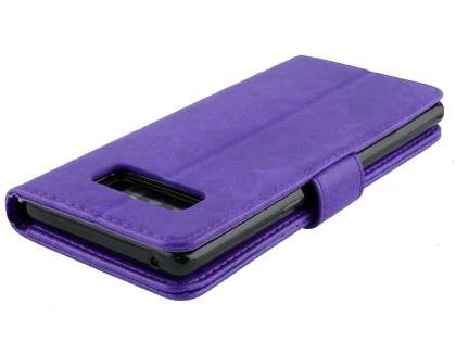 Slim Synthetic Leather Wallet Case with Stand for Samsung Galaxy Note 8 - Purple