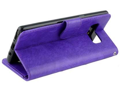 Slim Synthetic Leather Wallet Case with Stand for Samsung Galaxy Note 8 - Purple
