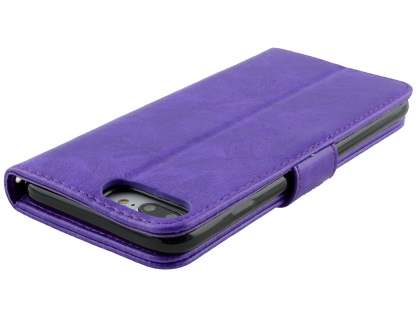 Slim Synthetic Leather Wallet Case with Stand for Apple iPhone 8 Plus - Purple