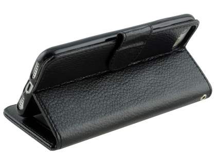 Slim Synthetic Leather Wallet Case with Stand for Apple iPhone 8 - Black