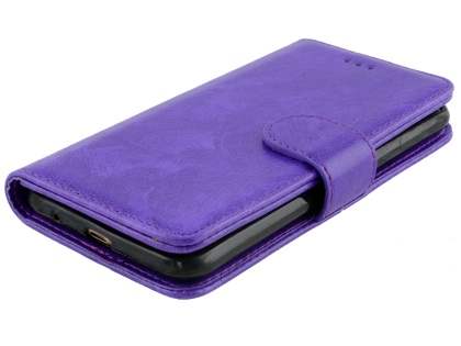Slim Synthetic Leather Wallet Case with Stand for LG K4 (2017) - Purple
