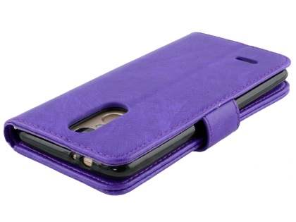 Slim Synthetic Leather Wallet Case with Stand for LG K4 (2017) - Purple