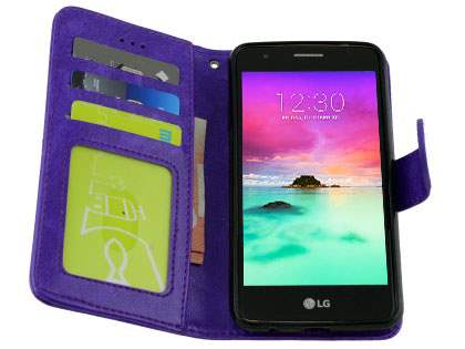 Slim Synthetic Leather Wallet Case with Stand for LG K4 (2017) - Purple