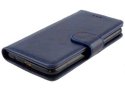 Slim Synthetic Leather Wallet Case with Stand for LG K4 (2017) - Dark Blue