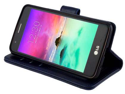Slim Synthetic Leather Wallet Case with Stand for LG K4 (2017) - Dark Blue