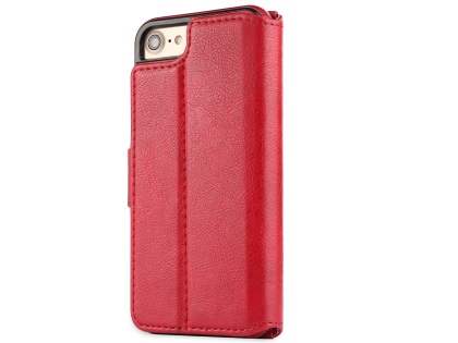 2-in-1 Synthetic Leather Wallet Case for iPhone 8/7 - Red