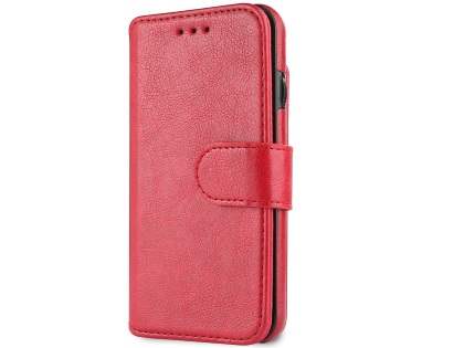 2-in-1 Synthetic Leather Wallet Case for iPhone 8/7 - Red