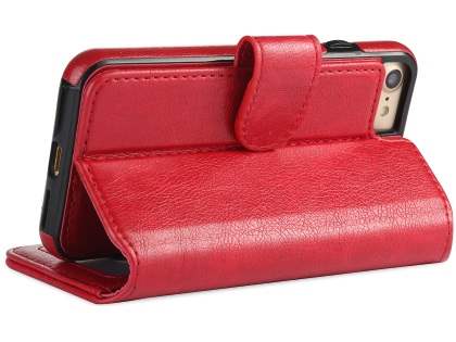 2-in-1 Synthetic Leather Wallet Case for iPhone 8/7 - Red