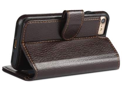 2-in-1 Synthetic Leather Wallet Case for iPhone 8/7 - Brown