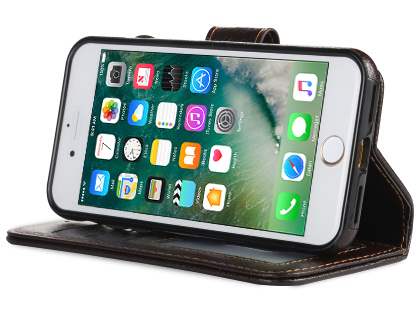 2-in-1 Synthetic Leather Wallet Case for iPhone 8/7 - Brown