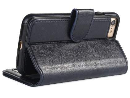 2-in-1 Synthetic Leather Wallet Case for iPhone 6s/6 - Midnight Blue