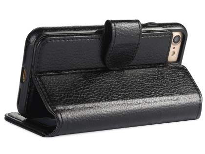 2-in-1 Synthetic Leather Wallet Case for iPhone 6s/6 - Black
