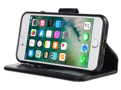 2-in-1 Synthetic Leather Wallet Case for iPhone 6s/6 - Black
