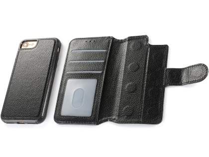 2-in-1 Synthetic Leather Wallet Case for iPhone 6s/6 - Black