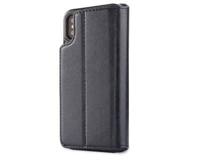 2-in-1 Synthetic Leather Wallet Case for iPhone Xs/X - Midnight Blue Leather Wallet Case