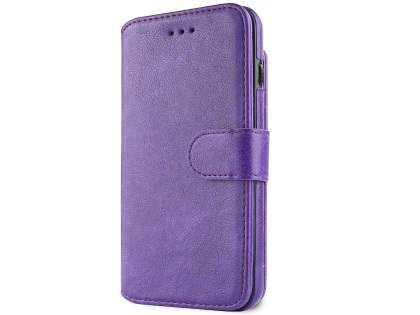 2-in-1 Synthetic Leather Wallet Case for iPhone 8 Plus/7 Plus - Purple