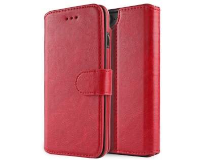 2-in-1 Synthetic Leather Wallet Case for iPhone 8 Plus/7 Plus - Red