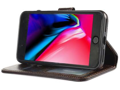2-in-1 Synthetic Leather Wallet Case for iPhone 8 Plus/7 Plus - Brown