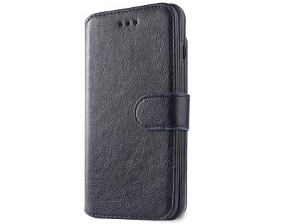 2-in-1 Synthetic Leather Wallet Case for iPhone 8 Plus/7 Plus - Midnight Blue