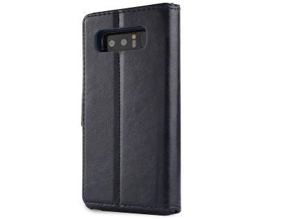 2-in-1 Synthetic Leather Wallet Case for Samsung Galaxy Note8 - Midnight Blue Leather Wallet Case