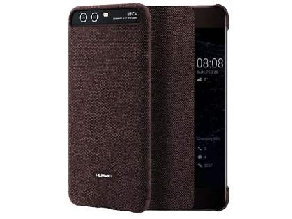 Official Huawei P10 Plus Smart View Flip Case - Brown