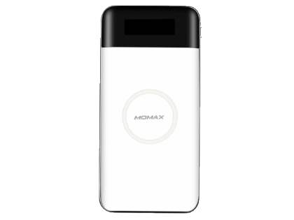 10000mAh (37W) MOMAX iPower Air Wireless Charging Pad and Power Bank - White Wireless Charge