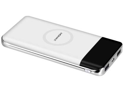 10000mAh (37W) MOMAX iPower Air Wireless Charging Pad and Power Bank - White