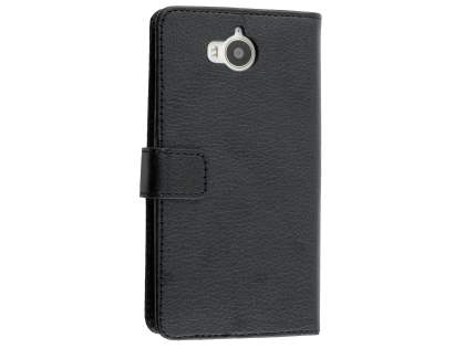 Synthetic Leather Wallet Case with Stand for Huawei Y5 (2017) - Black Leather Wallet Case