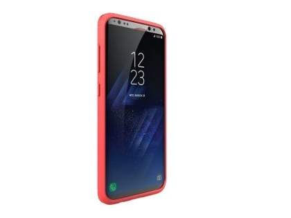 Flexible Carbon Fibre Style Case for Samsung Galaxy S8+ - Fluorescent Coral