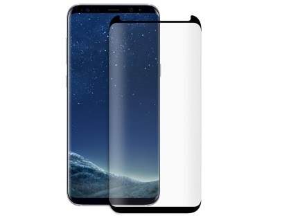 Curved Glass Screen Protector with Full Adhesive for S9+ - Black/Clear Screen Protector